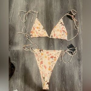 Skatie Ella top + Elsa bottom El Paso print.